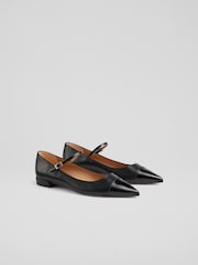 LK Bennett Black Leather Monty Mary Jane Pumps - Image 2 of 4