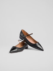 LK Bennett Black Leather Monty Mary Jane Pumps - Image 3 of 4