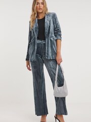 Simply Be Grey Crushed Velour Trousers - Image 1 of 1