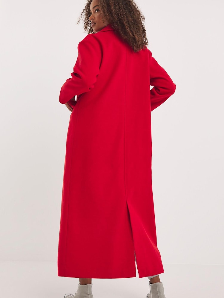 Simply Be Red Faux Fur Maxi Coat - Image 2 of 4