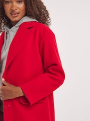 Simply Be Red Faux Fur Maxi Coat - Image 4 of 4