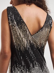 JD Williams Gold Cheveron Sequin Slip Dress - Image 4 of 4