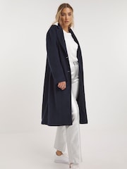 Simply Be Blue Faux Wool Relaxed Blazer Coat - Image 1 of 4