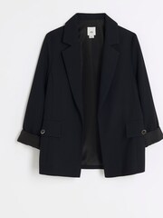 River Island Black Girls Rolled Sleeve Blazer - Image 1 of 3