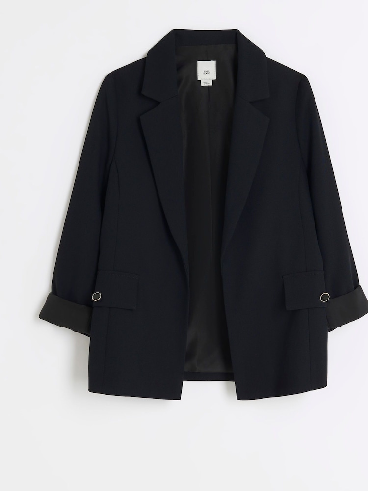 River Island Black Girls Rolled Sleeve Blazer - Image 1 of 3