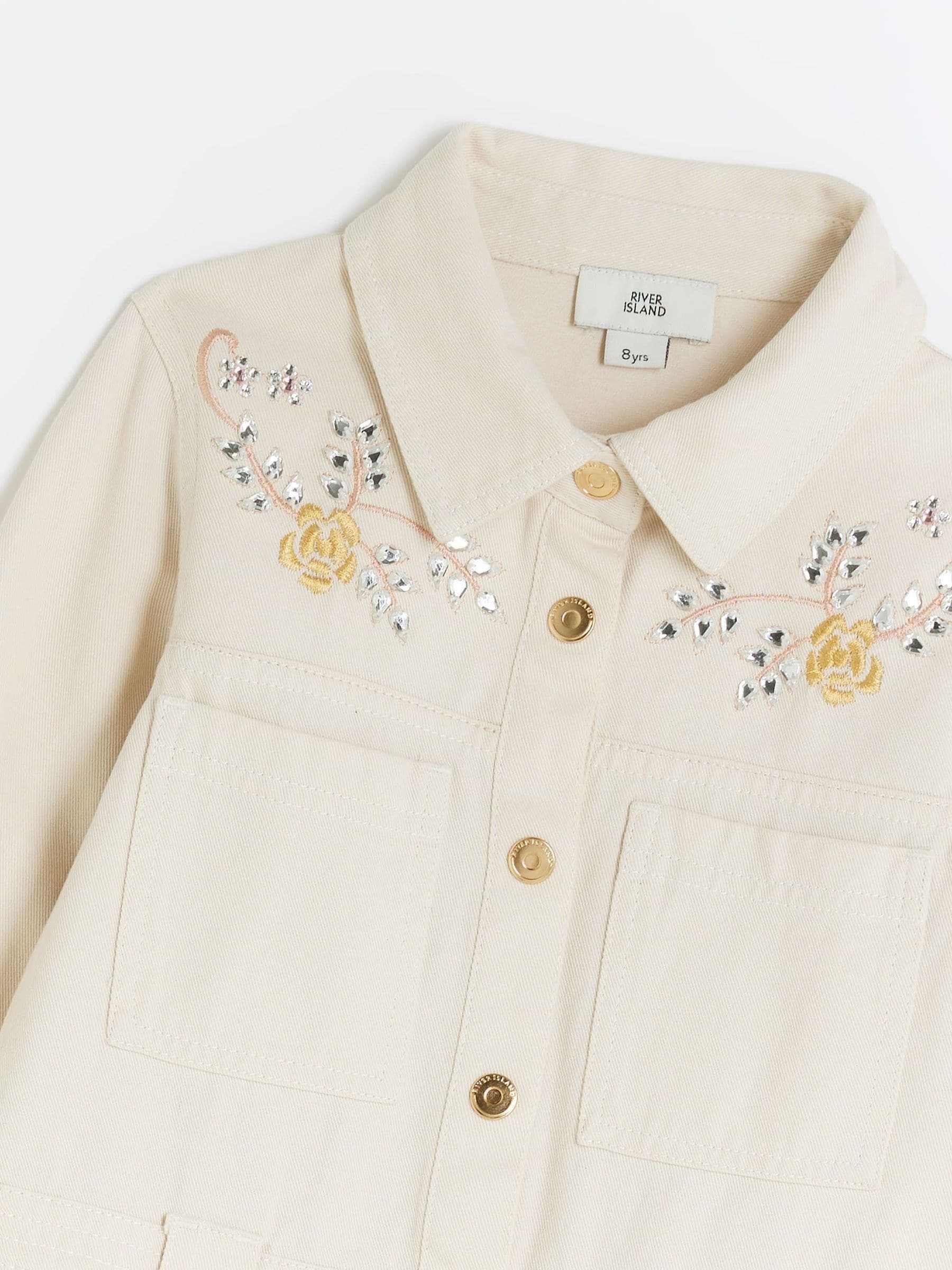 Buy River Island Cream Girls 100 Cotton Utility Shirt Dress from Next Luxembourg