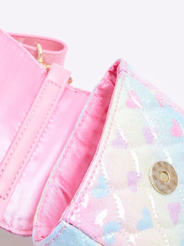 River Island Pink Girls Heart Quilt Belt Bag - Image 4 of 4
