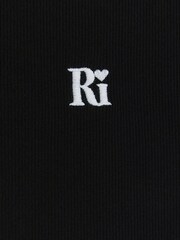 River Island Black 100% Cotton Lettuce Hem Rib Top - Image 4 of 4