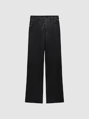 Paige High Rise Leather-Look Wide Leg Jeans - Image 2 of 6