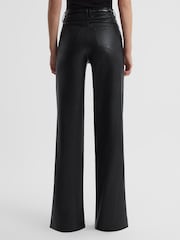 Paige High Rise Leather-Look Wide Leg Jeans - Image 5 of 6