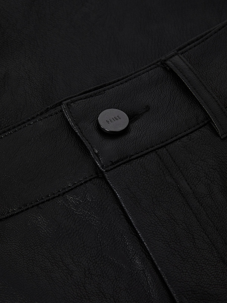 Paige High Rise Leather-Look Wide Leg Jeans - Image 6 of 6