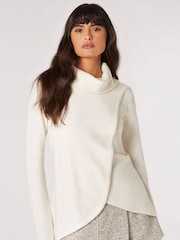 Apricot Cream Roll Neck Wrap Jumper - Image 1 of 4
