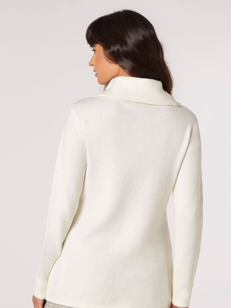 Apricot Cream Roll Neck Wrap Jumper - Image 2 of 4 Apricot Cream Roll Neck Wrap Jumper - Image 2 of 4
