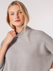 Apricot Silver Ribbed Oversized Mock Neck Jumper - Image 4 of 4