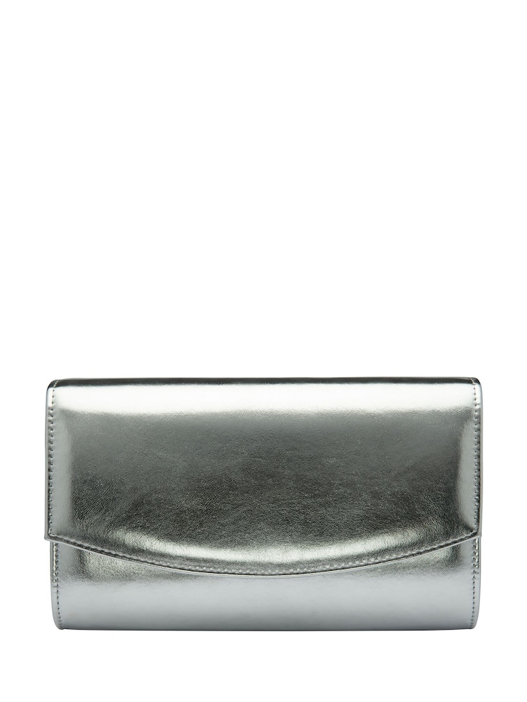 Ravel Silver Clutch Bag with Chain - Image 1 of 4