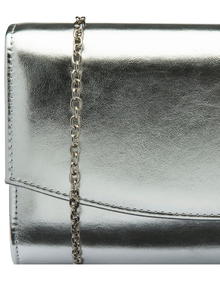 Ravel Silver Clutch Bag with Chain - Image 4 of 4