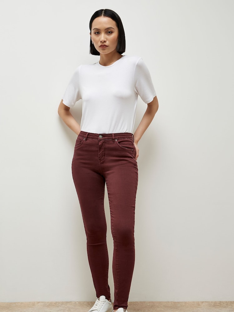 Apricot Red Sienna Raw Denim Skinny Jeans - Image 1 of 5