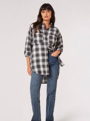 Apricot Black Plaid Snow-wash Oversized Shirt - Image 3 of 4