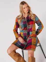 Apricot Multi Check Fleece Hood Cardigan - Image 5 of 5