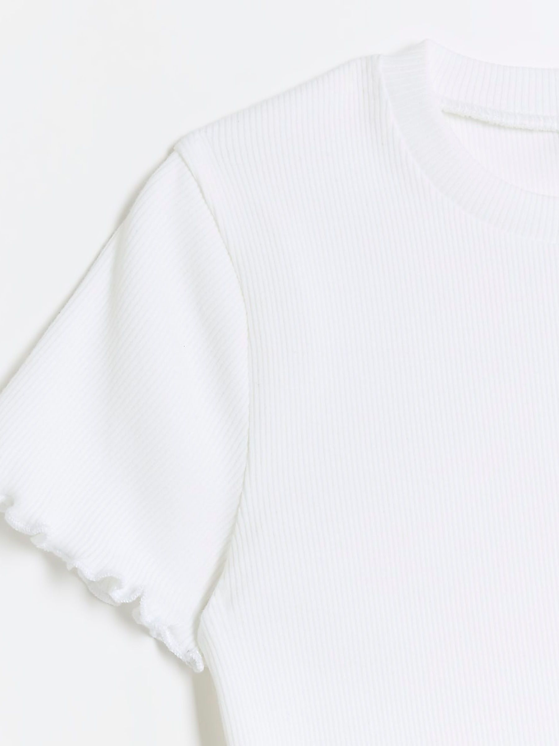 Buy River Island White 100% Cotton Lettuce Hem Rib Top from Next USA