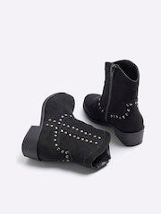 River Island Black Girls Studded Western Boots - Image 4 of 5