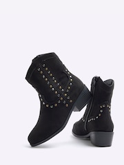River Island Black Girls Studded Western Boots - Image 5 of 5