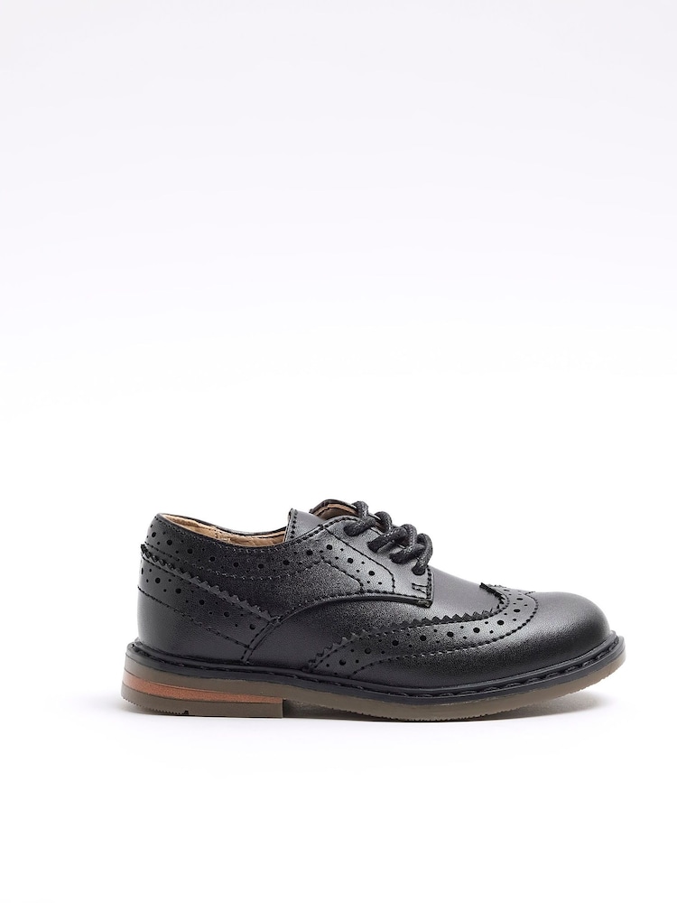 River Island Black Boys Brogue Shoes - Image 1 of 5