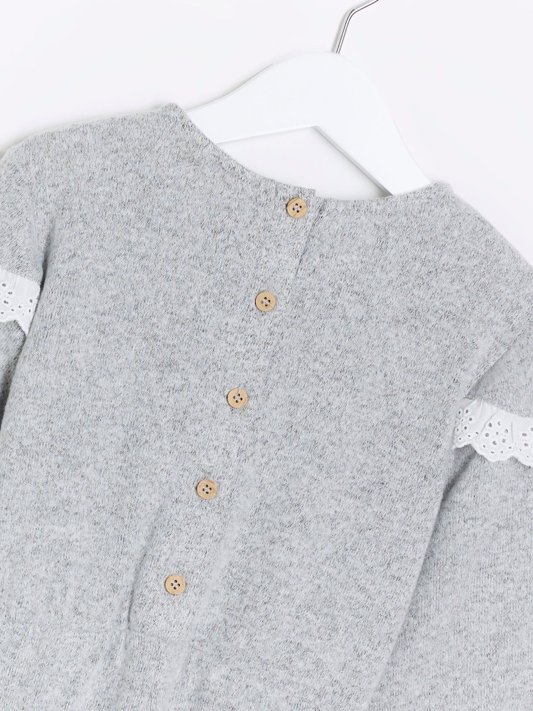 River Island Grey Mini Girls Cosy Jumpsuit - Image 4 of 4 River Island Grey Mini Girls Cosy Jumpsuit - Image 4 of 4