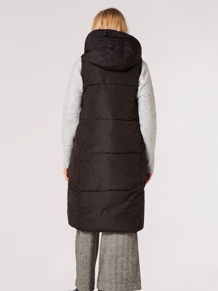 Apricot Black Irregular Panel Hooded Gilet - Image 2 of 4