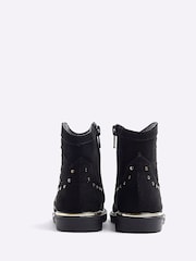 River Island Black Girls Black Studded Western Boots - Image 4 of 5