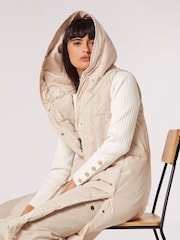 Apricot Grey Irregular Panel Hooded Gilet - Image 4 of 5