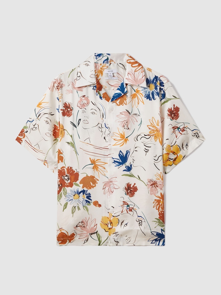 Camisa estampada con cuello cubano Serra de Reiss - Imagen 2 de 7