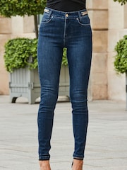 Sosandar Blue Chain Detail Skinny Jeans - Image 1 of 5
