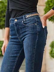 Sosandar Blue Chain Detail Skinny Jeans - Image 5 of 5