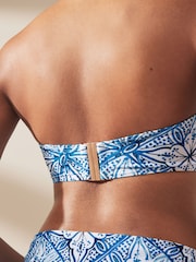 Blue/White Tile DD+ Non Pad Minimise Bandeau Bikini Top - Image 2 of 3