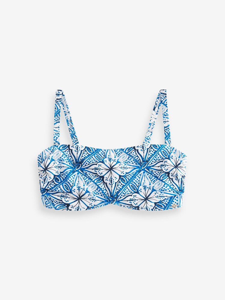 Blue/White Tile DD+ Non Pad Minimise Bandeau Bikini Top - Image 5 of 5