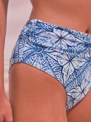 Blau/Weiß/Kachelmuster - Bikinihose - Bild 4 von 5