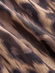 Leopard Print Mesh Corset Detail Mini Dress - Image 4 of 5