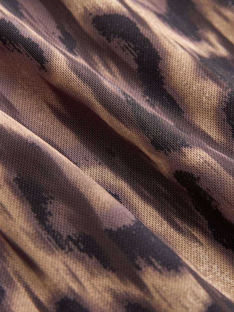 Leopard Print Mesh Corset Detail Mini Dress - Image 4 of 5