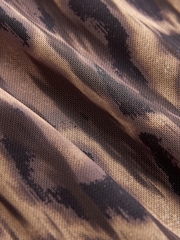 Leopard Print Mesh Corset Detail Mini Dress - Image 5 of 5