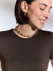Chocolate Brown Slim Fit Short Sleeve Soft Touch Polyamide T-Shirt - Image 5 of 7
