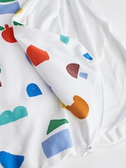 White Quilted Abstract Shapes 1 Tog  Baby 100% Cotton Sleep Bag - Image 7 of 8