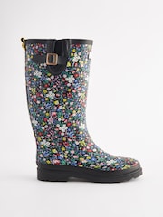 Cath Kidston Black Ditsy Floral Tall Wellies - Image 2 of 7