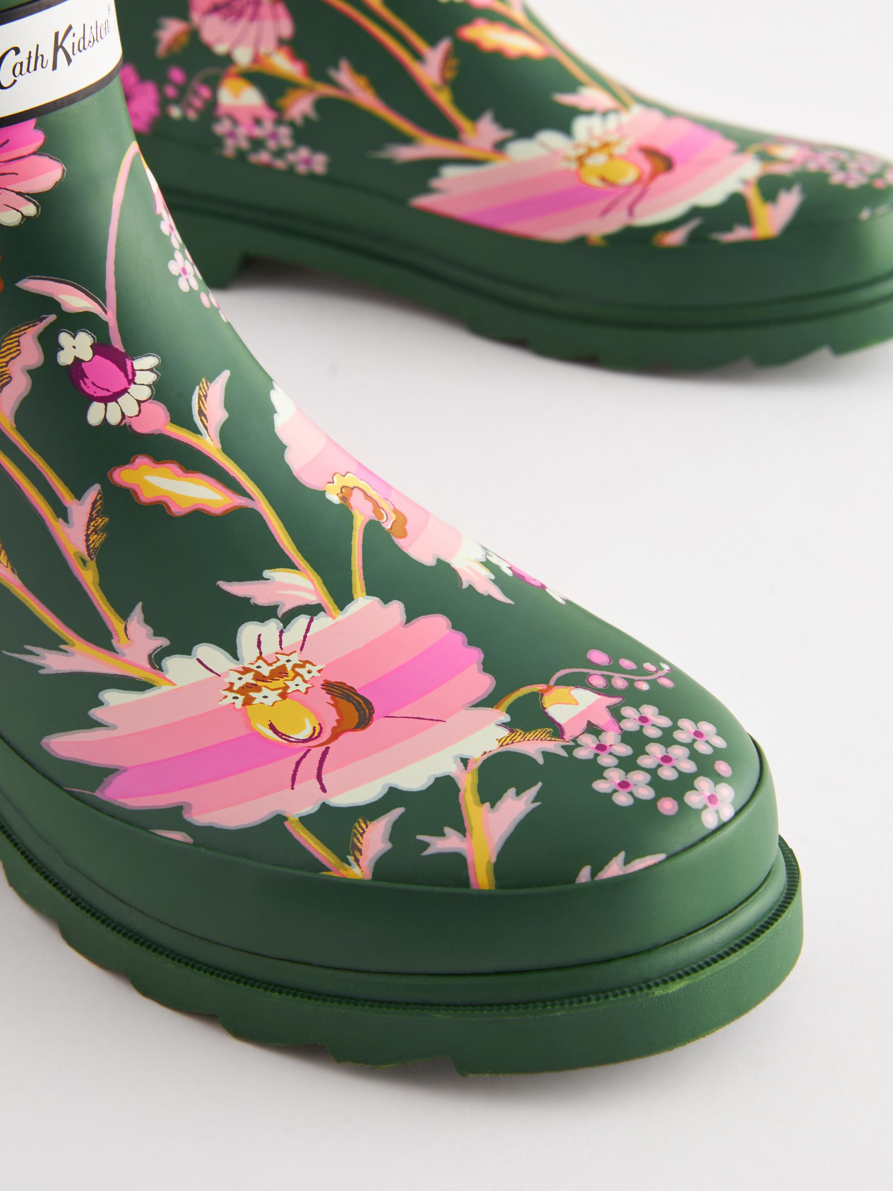 Buy Cath Kidston Green Floral Short Rubber Wellies from Next Luxembourg