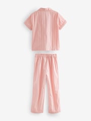 Pink Stripe Sateen Button Through 100% Cotton Pyjamas (6-16yrs) - Image 6 of 8