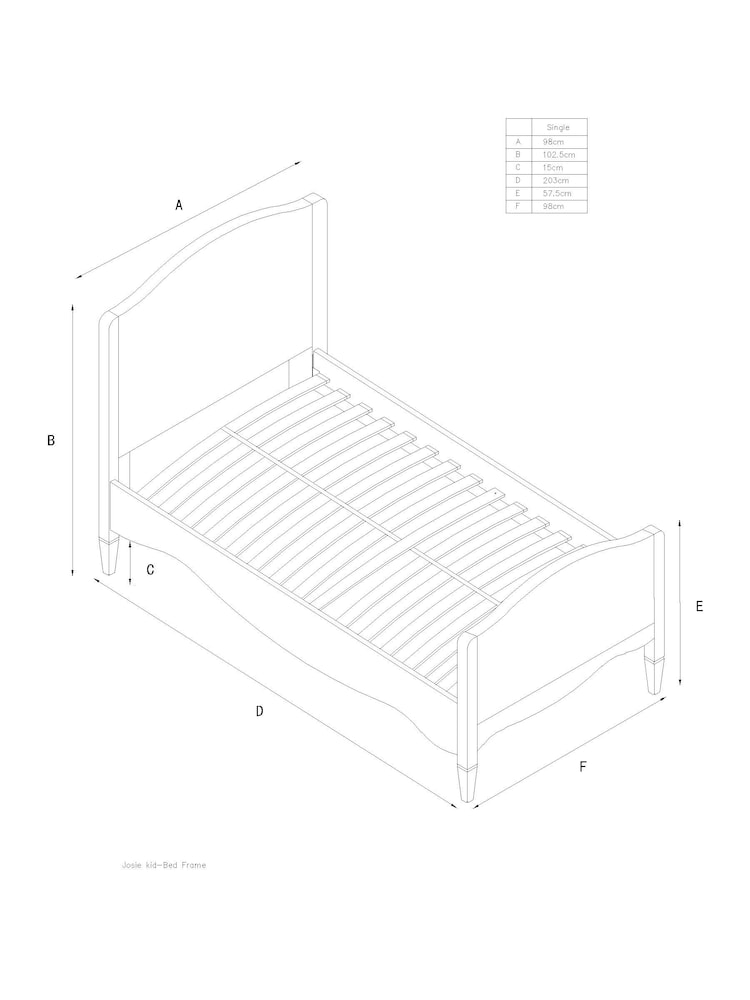 Soft Texture Blush Pink Josie Junior Kids Bed Frame - Image 8 of 8