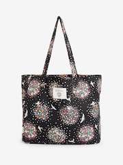 Cath Kidston Black Ditsy Floral 100% Cotton Beach Bag - Image 4 of 4