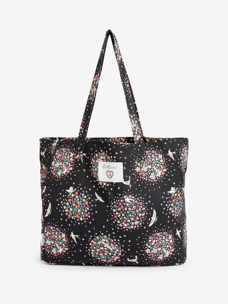 Cath Kidston Black Ditsy Floral 100% Cotton Beach Bag - Image 4 of 4