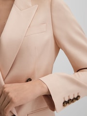 Reiss Pink Eve Double Breasted Satin Blazer - Image 4 of 6