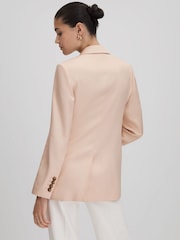 Reiss Pink Eve Double Breasted Satin Blazer - Image 5 of 6